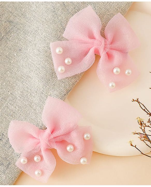 Babyhug Free Size Bow & Butterfly Clips - Pink