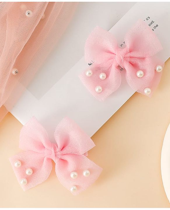 Babyhug Free Size Bow & Butterfly Clips - Pink