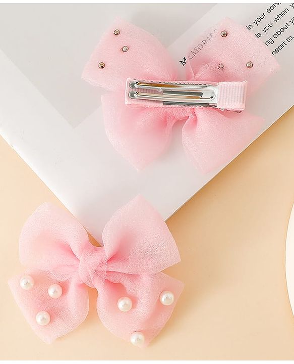 Babyhug Free Size Bow & Butterfly Clips - Pink