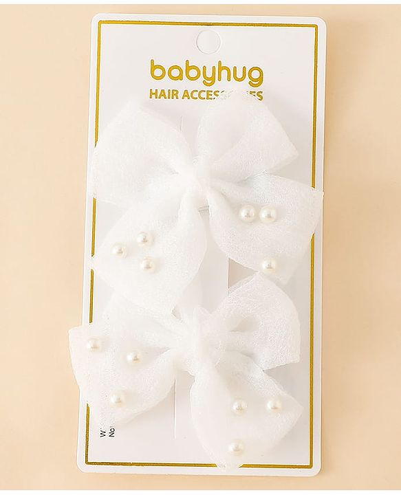 Babyhug Free Size Bow & Butterfly Clips - Pink