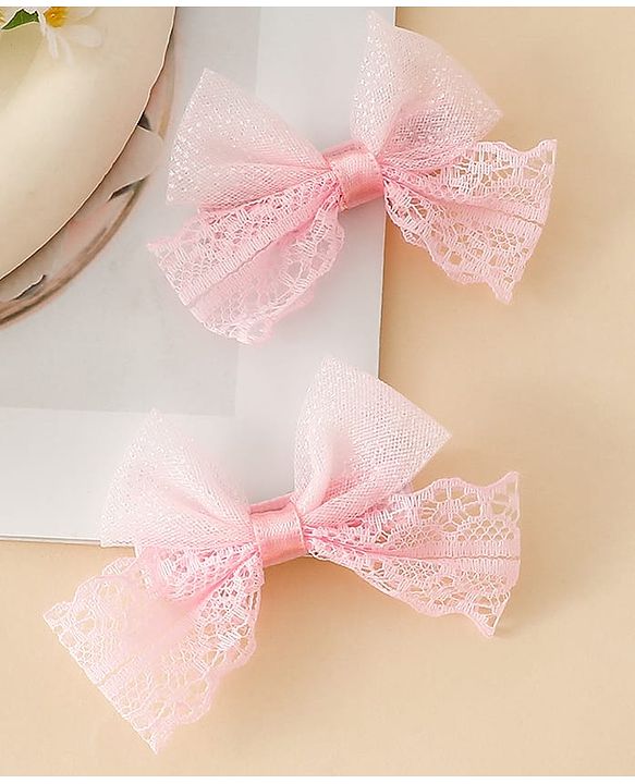 Babyhug Free Size Bow & Butterfly Clips - White