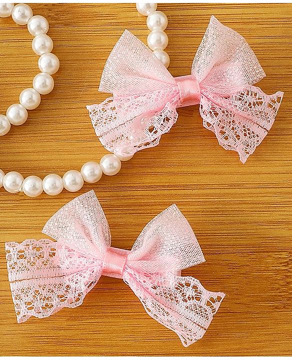 Babyhug Free Size Bow & Butterfly Clips - White
