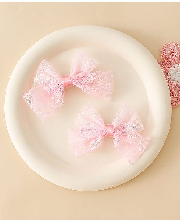 Babyhug Free Size Bow & Butterfly Clips - White
