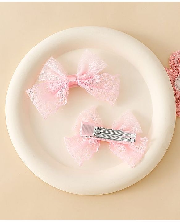 Babyhug Free Size Bow & Butterfly Clips - White