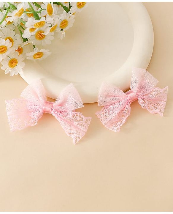 Babyhug Free Size Bow & Butterfly Clips - White
