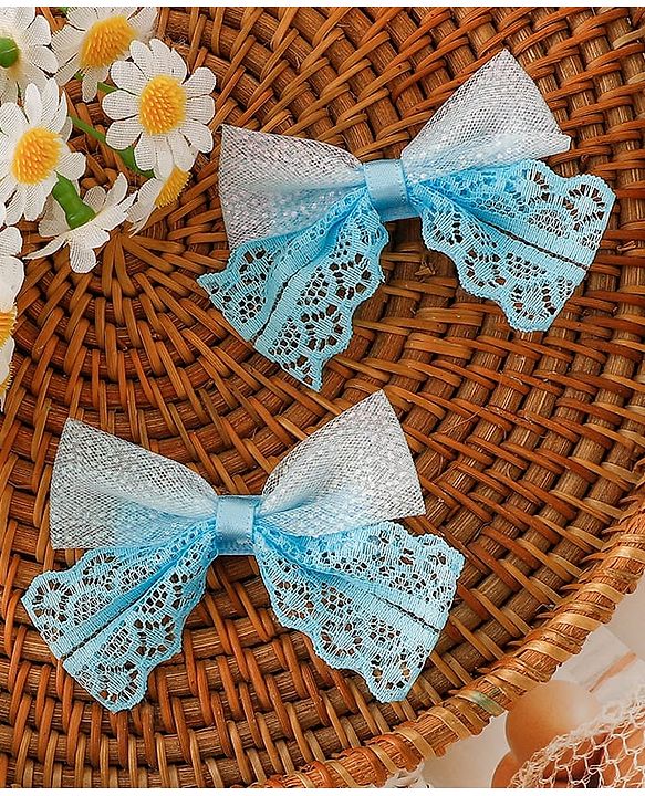 Babyhug Free Size Bow & Butterfly Clips - White