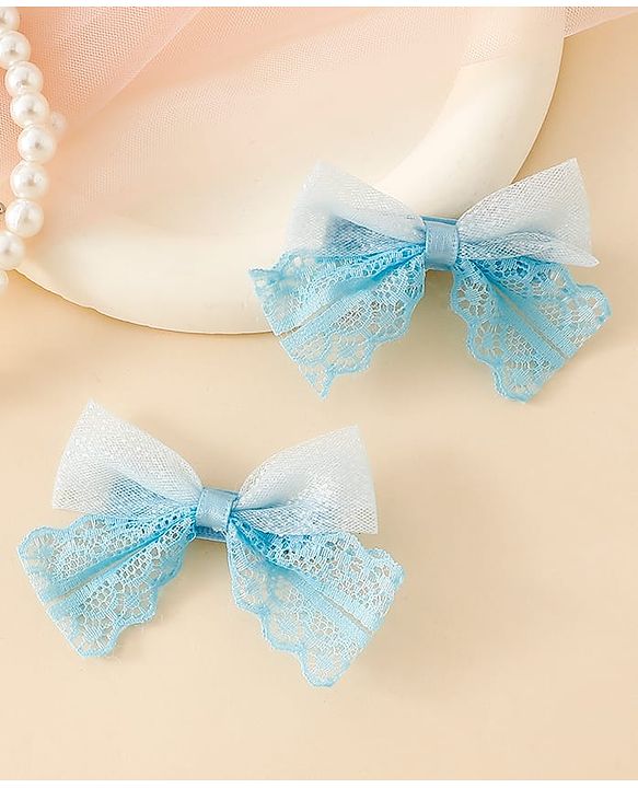 Babyhug Free Size Bow & Butterfly Clips - White