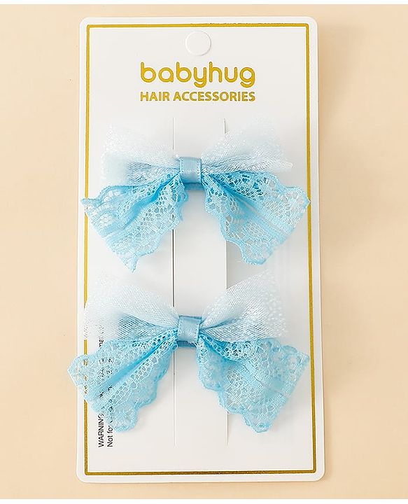 Babyhug Free Size Bow & Butterfly Clips - White