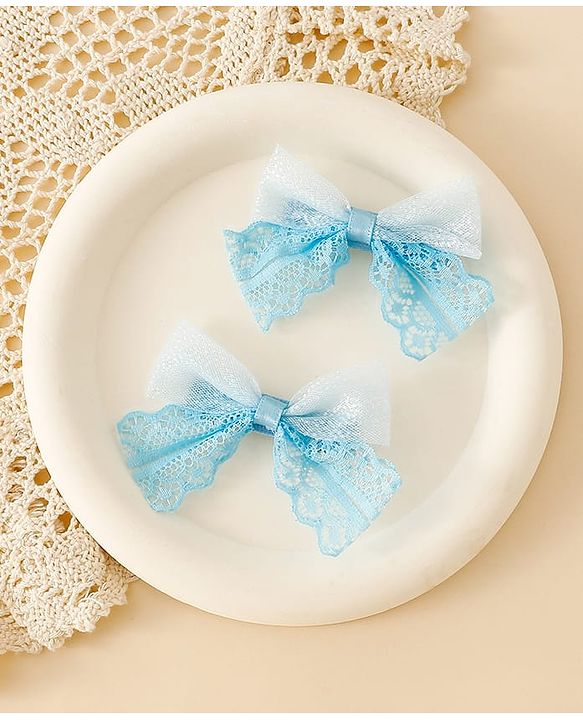 Babyhug Free Size Bow & Butterfly Clips - White