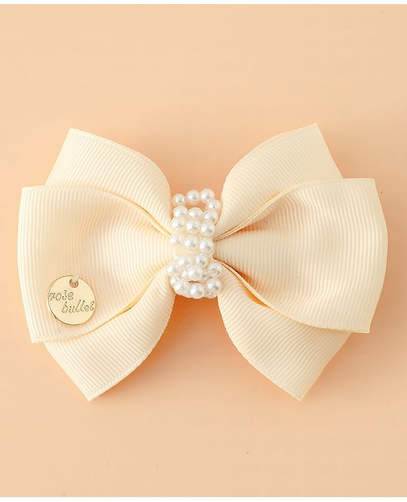 Pine Kids Bow & Butterfly Hair Clips Free Size -Beige