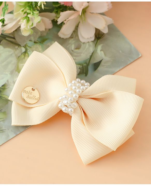 Pine Kids Bow & Butterfly Hair Clips Free Size -Beige