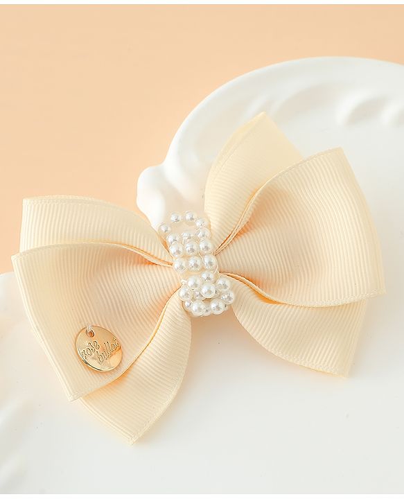 Pine Kids Bow & Butterfly Hair Clips Free Size -Beige