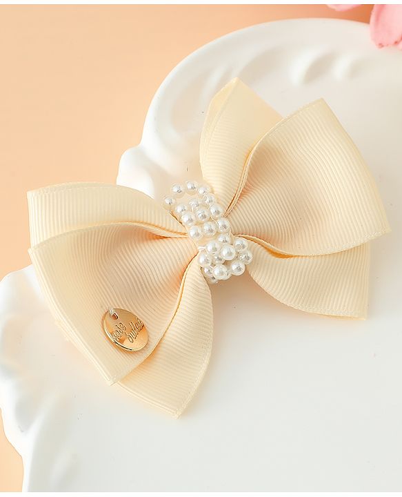 Pine Kids Bow & Butterfly Hair Clips Free Size -Beige