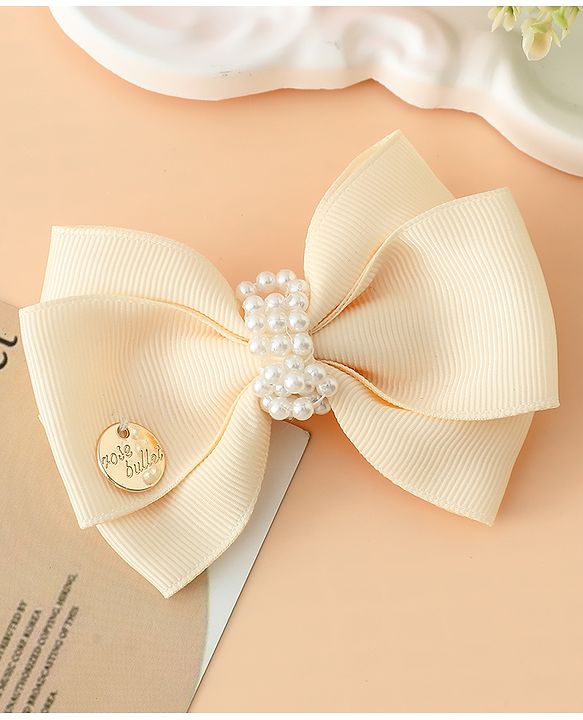 Pine Kids Bow & Butterfly Hair Clips Free Size -Beige