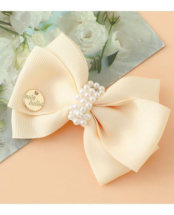 Pine Kids Bow & Butterfly Hair Clips Free Size -Beige