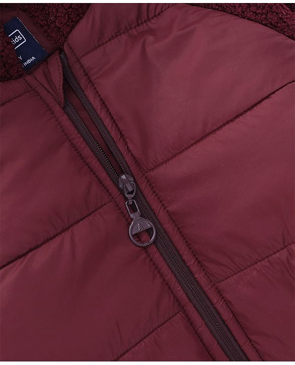 Pine Kids Woven Hooded Jacket with Full Sleeves - Red