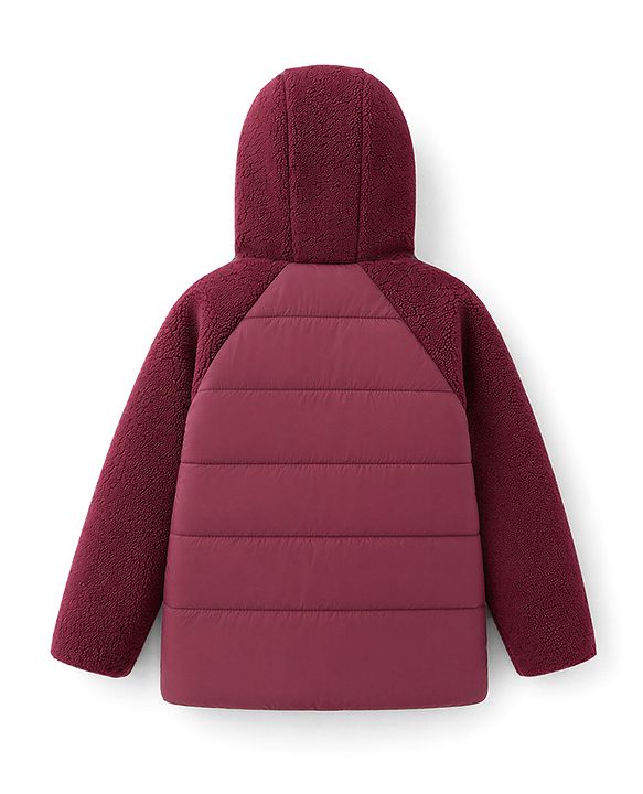 Pine Kids Woven Hooded Jacket with Full Sleeves - Red