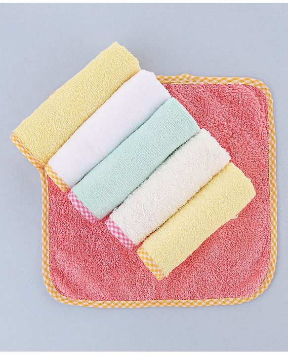 Babyhug Terry Woven Hand & Face Towel Pack of 6 L 25 X B 25 cm - Multicolor