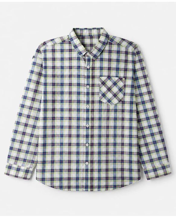 Pine Kids 100% Cotton Woven Full Sleeves Checks Shirts and T-Shirt With High Five Print - Green