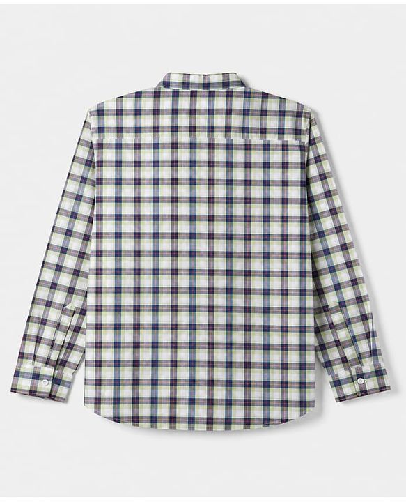 Pine Kids 100% Cotton Woven Full Sleeves Checks Shirts and T-Shirt With High Five Print - Green