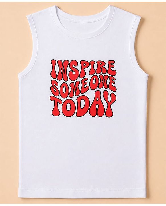 Pine Kids 100% Cotton Woven Half Sleeves Checked Shirt and T-Shirt with Inspire Someone Today Text Print in Red