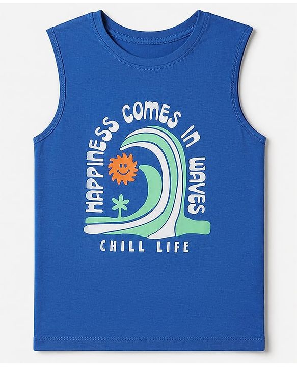 Pine Kids 100% Cotton Woven Half Sleeves Checked Shirt and T-Shirt with Happiness Comes In Wave Text Print in Orange