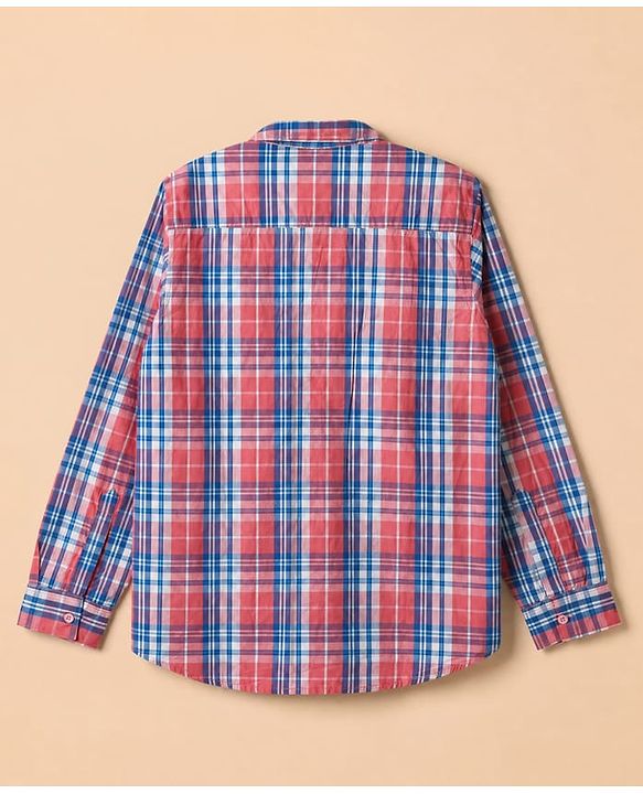 Pine Kids 100% Cotton Woven Full Sleeves Checks Shirts and T-Shirt With Lets Play Together Text Print - Pink
