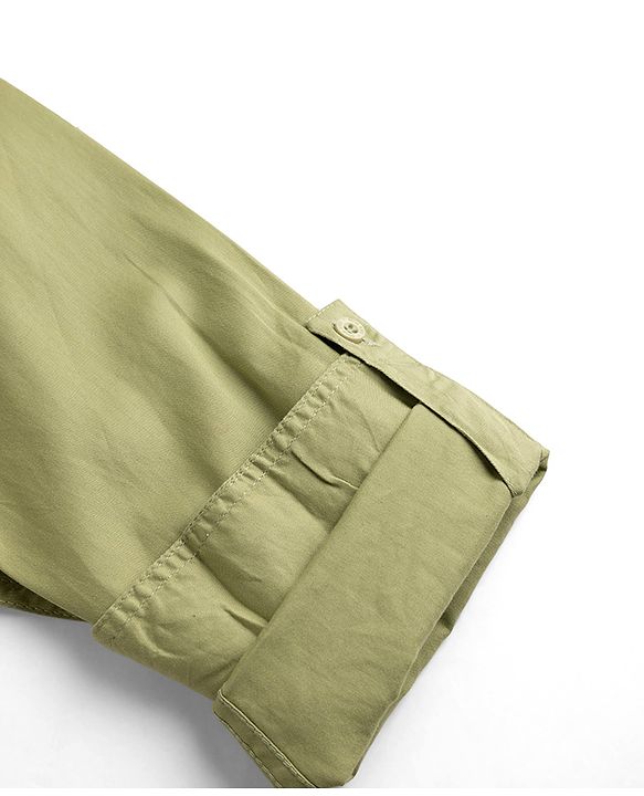 Pine Kids 100% Cotton Woven Roll Up Sleeves Solid Shirt in Olive Green for 4-5 Years