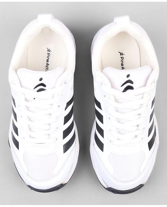 Pine Active Lace Closure Cricket Shoes - White & Black