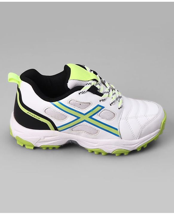 Pine Active Slip On Cricket Shoes  - White/Neon