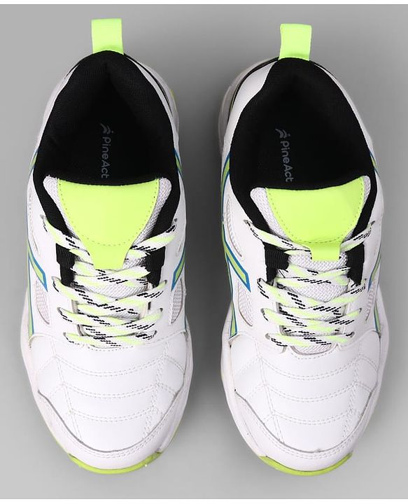Pine Active Slip On Cricket Shoes  - White/Neon