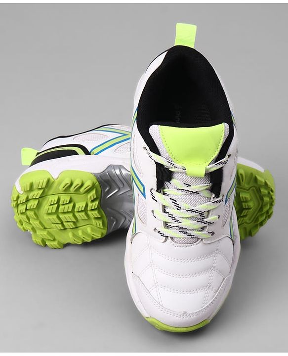 Pine Active Slip On Cricket Shoes  - White/Neon