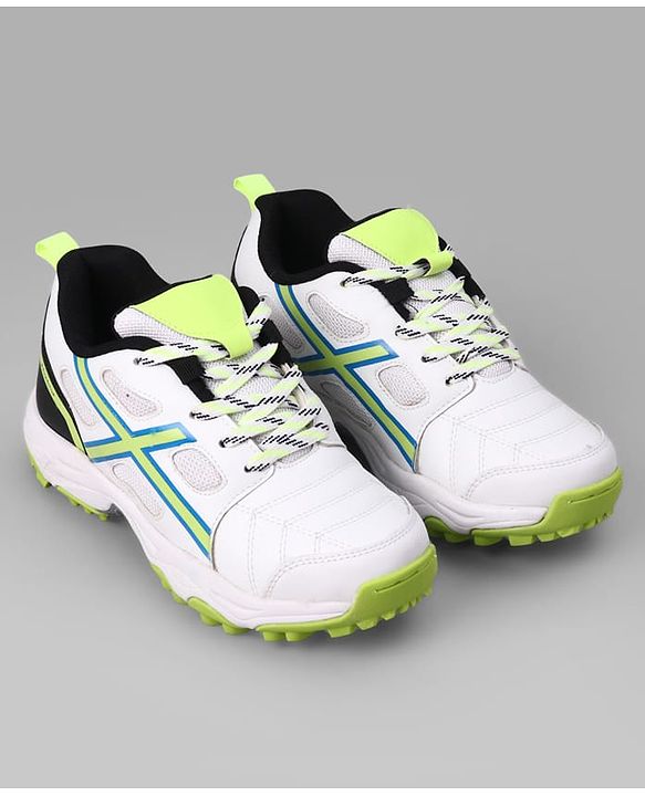 Pine Active Slip On Cricket Shoes  - White/Neon