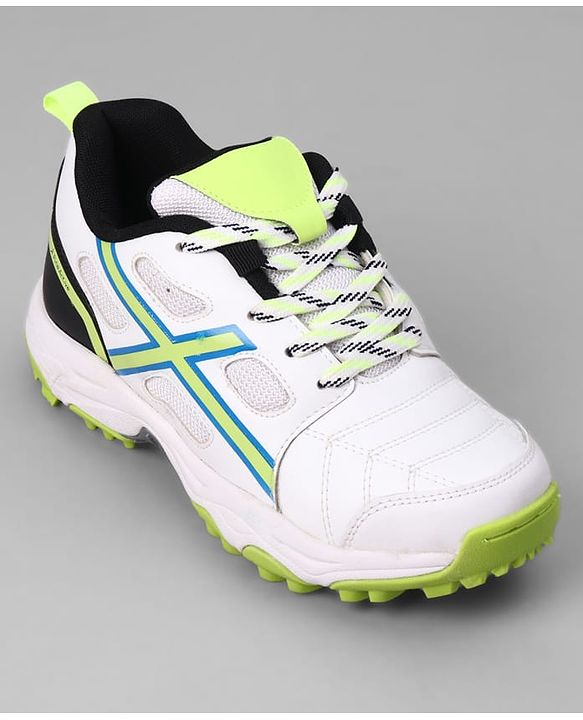 Pine Active Slip On Cricket Shoes  - White/Neon