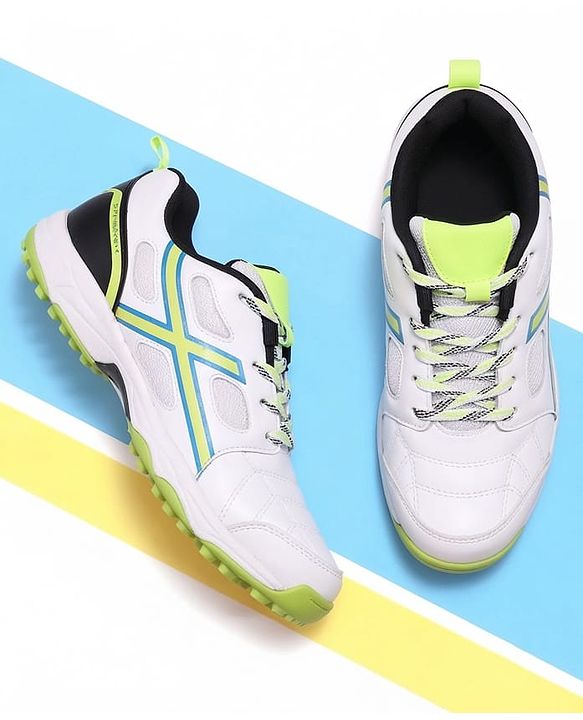 Pine Active Slip On Cricket Shoes  - White/Neon