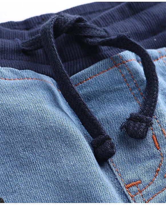 Pine Kids Denim Woven Full Length Jeans With Text Print - Navy Blue