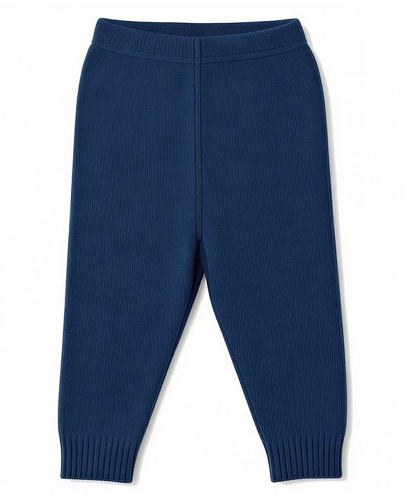 Babyhug Knit Full Sleeves Heart Designed Sweater Set with Cap  - Navy
