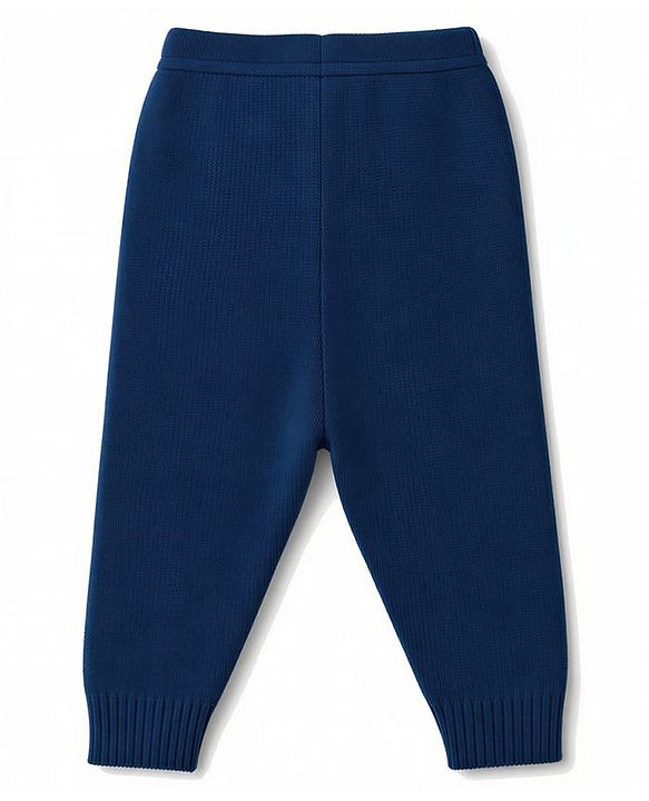 Babyhug Knit Full Sleeves Heart Designed Sweater Set with Cap  - Navy