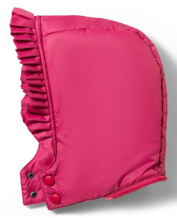 Babyhug Woven Full Sleeves Detachable Hooded Padded Jacket with Bow Applique - Pink