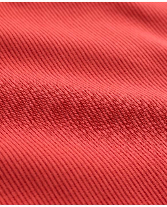 Pine Kids Cotton Knit Full Sleeves High Neck Solid Colour Top- Red