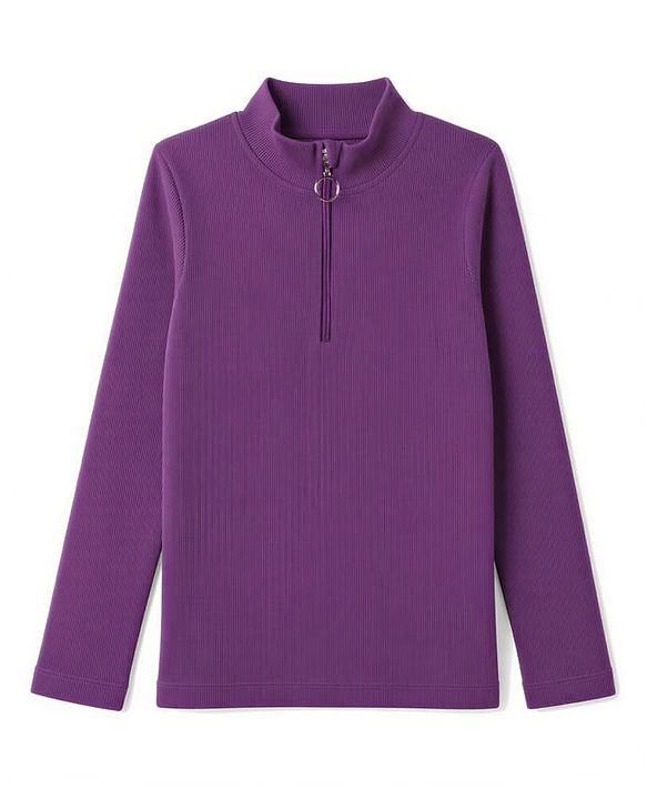 Pine Kids Cotton Knit Full Sleeves Solid Top - Purple