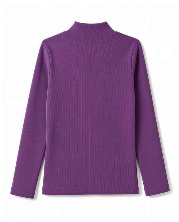 Pine Kids Cotton Knit Full Sleeves Solid Top - Purple