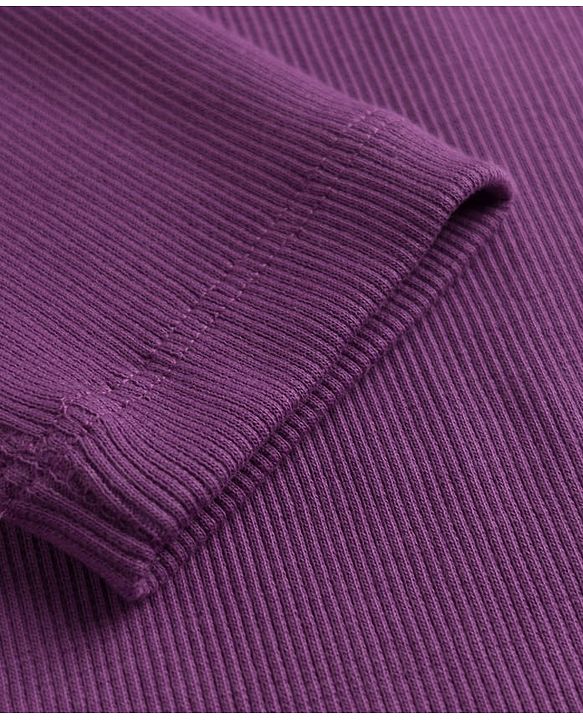 Pine Kids Cotton Knit Full Sleeves Solid Top - Purple