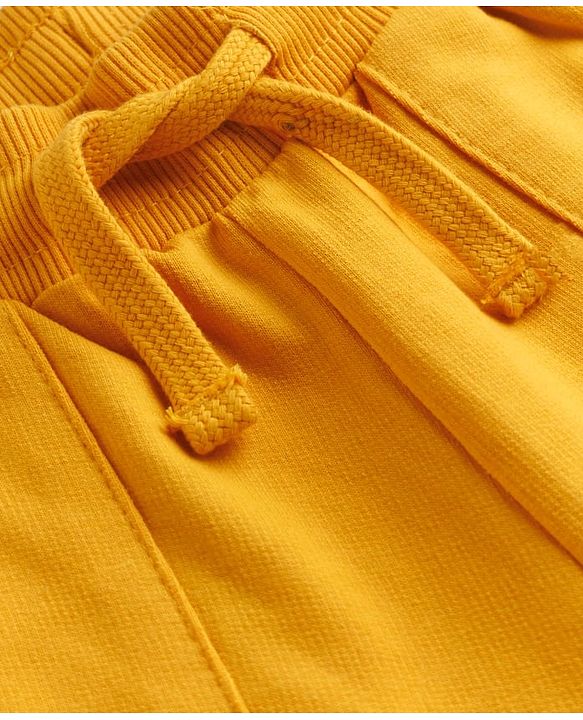 Pine Kids Knit Full Length Lounge Pant With Cargo Pockets & Text Print - Yellow