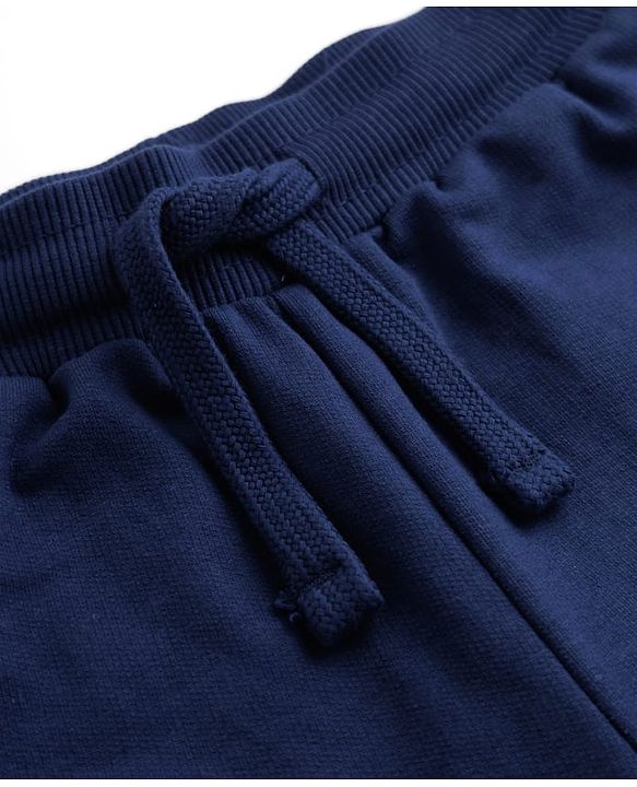 Pine Kids Knit Full Length Lounge Pant With Pockets & Text Print - Navy
