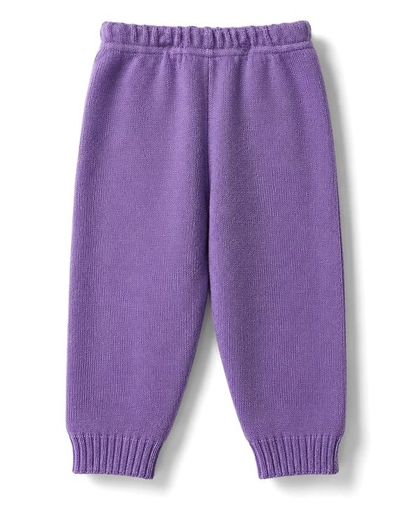 Babyhug Knit Full Sleeves Sweater Set With Cable Knit & Cap - Lavender