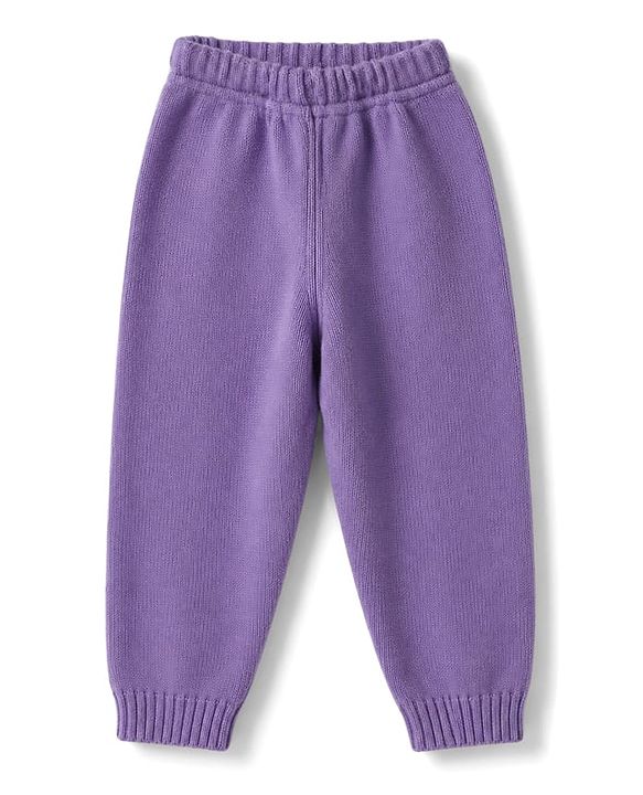 Babyhug Knit Full Sleeves Sweater Set With Cable Knit & Cap - Lavender