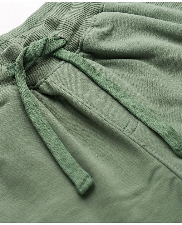 Pine Kids Knit Full Length Cut N Sew Text Printed Lounge Pant - Olive Green