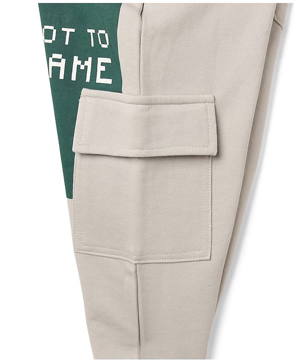 Pine Kids Knit Full Length Text Printed Lounge Pant - Grey