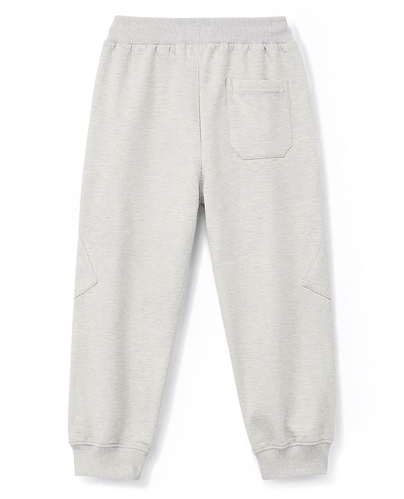 Pine Kids Knit Full Length Cut N Sew Lounge Pant With Patch & Pockets - Grey